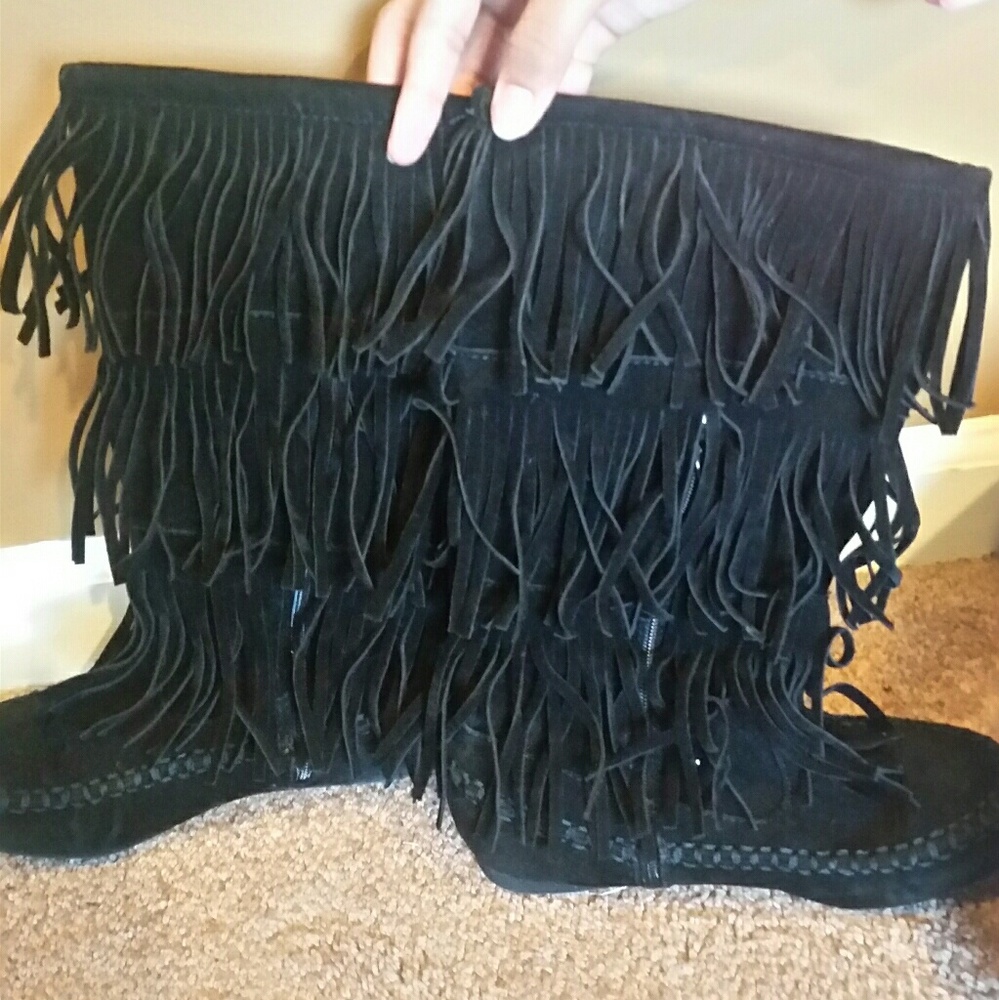 Stylish black girl boots